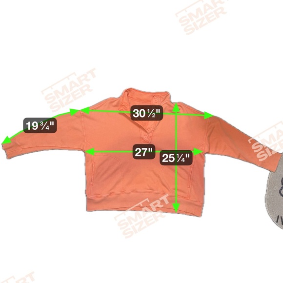 Aerie The Good Times Oversized Henley Sweatshirt - Coral - Picture 3 of 9